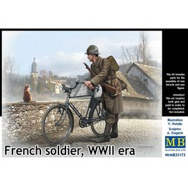 Master Box Master Box - French Soldier WWII (Figure + Bicycle) - 1:35