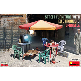 MiniArt MiniArt - Street Furniture w/Electronics & Umbrella - 1:35