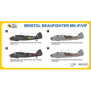 Mark I. Bristol Beaufighter Mk.IF/VIF "No.68 Sq. RAF" - 1:144