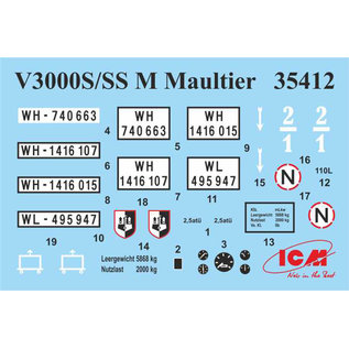 ICM V3000S/SS M (Sd.Kfz.3b) Maultier WWII German Semi-Tracked Truck - 1:35