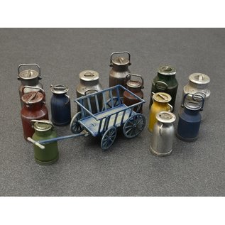 MiniArt Milk Cans with small Cart - 1:35