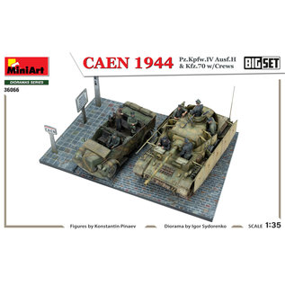 MiniArt Caen 1944 - Pz.Kpfw.IV Ausf.H & Kfz.70 mit Besatzung – BIG SET - 1:35