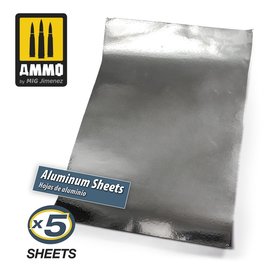 AMMO by MIG AMMO - Aluminium-Effekt-Folie, selbstklebend / ALUMINIUM SHEETS (5 Stck.)