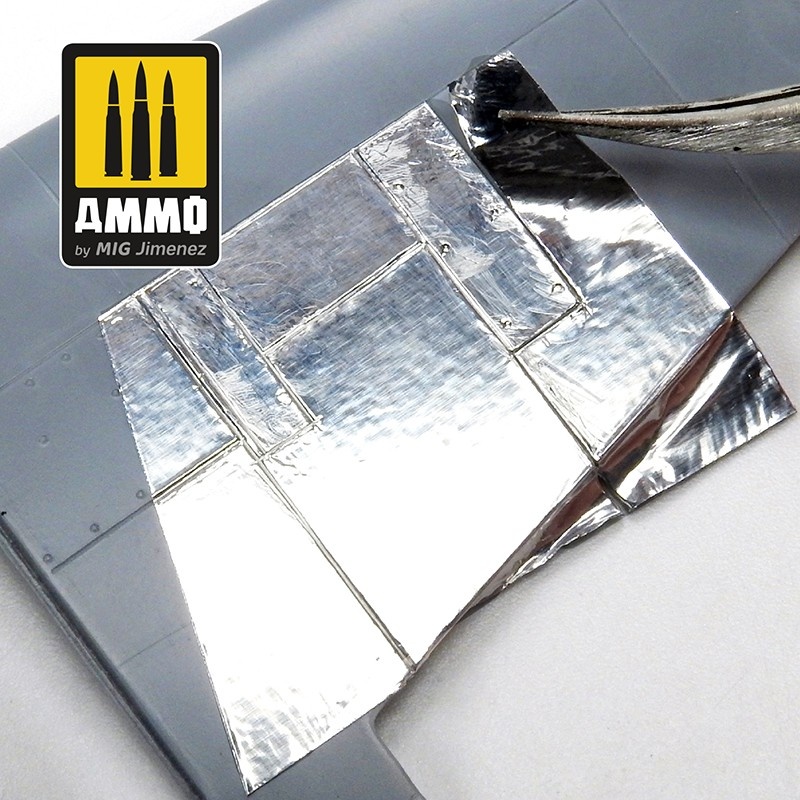 AMMO - Aluminium-Effekt-Folie, selbstklebend / ALUMINIUM SHEETS (5