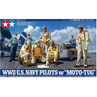 TAMIYA WWII U.S. Navy Pilots w/Moto-Tug - 1:48