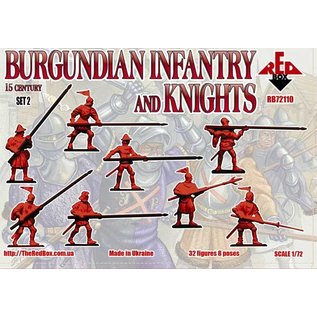 The Red Box Burgundian infantry and knights. 15 century. Set 2 - 1:72