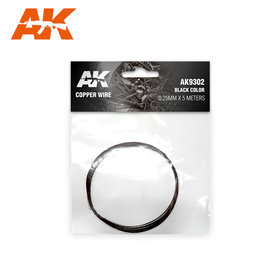 AK Interactive AK Interactive - Kupferdraht, geschwärzt 0,25mm x 5m / Copperwire, black