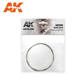 AK Interactive AK Interactive - Kupferdraht, silberfarben 0,25mm x 5m / Copperwire, silver