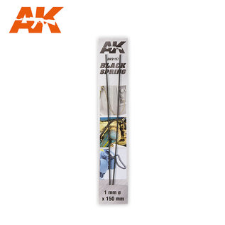 AK Interactive Feder, geschwärzt 1mm x 150mm / Black Spring