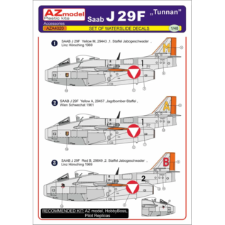 AZ Model Decals SAAB J29F "Tunnan" - Österreichisches Bundesheer - 1:48