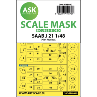 ArtScaleKit Lackiermasken SAAAB J 21 (Pilot Replicas) - 1:48