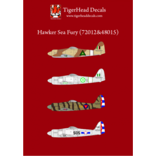 Tigerhead Decals Hawker Sea Fury Egypt, Iraq, Cuba - 1:48