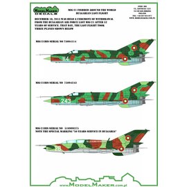 Modelmaker Decals ModelMaker - MiG-21 Fishbed around the World - Bulgarian last flight - 1:48