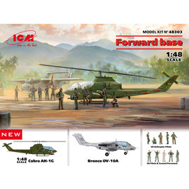 ICM ICM - Forward Base - OV-10A Bronco & AH-1G Huey Cobra w/Pilots & Ground Personel - 1:48