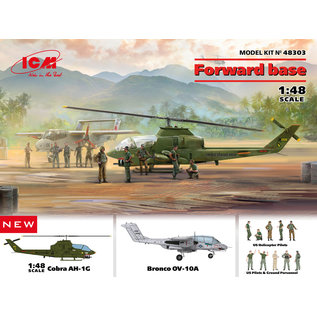 ICM Forward Base - OV-10A Bronco & AH-1G Huey Cobra w/Pilots & Ground Personel - 1:48