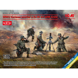 ICM ICM - WW2 German mortar s.Gr.W.34 with Crew (mortar and 4 figures) - 1:35