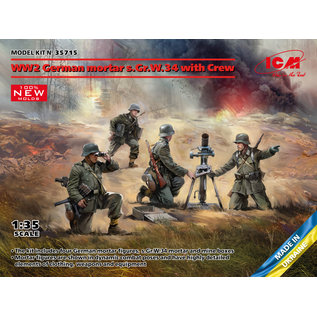 ICM WW2 German mortar s.Gr.W.34 with Crew (mortar and 4 figures) - 1:35