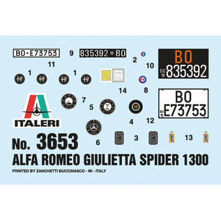 Italeri Alfa Romeo Giulietta Spider 1300 - 1:24