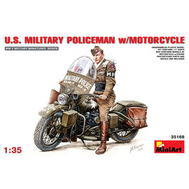 MiniArt MiniArt - U.S. Millitary Policeman with Motorcycle - 1:35