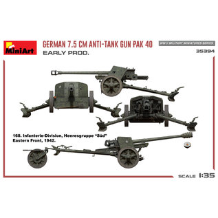 MiniArt German 7,5cm Anti-Tank Gun PaK 40 early production - 1:35