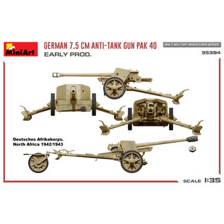 MiniArt German 7,5cm Anti-Tank Gun PaK 40 early production - 1:35