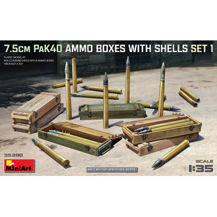 MiniArt 7,5cm PaK40 Ammo Boxes with Shells - Set 1 - 1:35