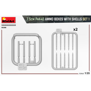 MiniArt 7,5cm PaK40 Ammo Boxes with Shells - Set 1 - 1:35