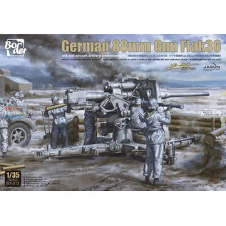 Border Model German 88mm Gun Flak36 w/6 anti-aircraft artillery crew members (Limited Edition) - 1:35