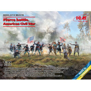 ICM Fierce battle. American Civil War Union Infantry. Set #2, Confederate Infantry. Set #2 - 1:35