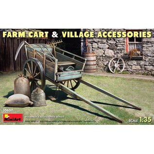 MiniArt Farm Cart with Village Accessories - 1:35