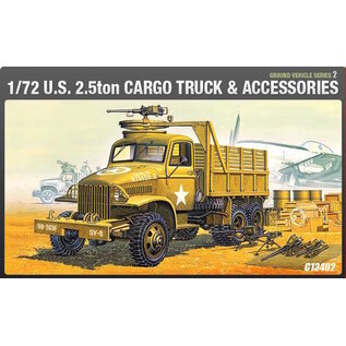 Academy U.S. 2 1/2 Ton 6x6 Cargo Truck & Accessories WWII Ground Vehicle Set-2 - 1:72