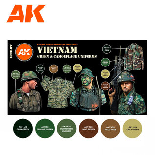 AK Interactive 3rd Gen. Acryl. Set "Vietnam Green Camouflage Uniforms"