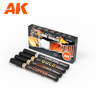 AK Interactive Metallic Liquid Markers - 4 units Set