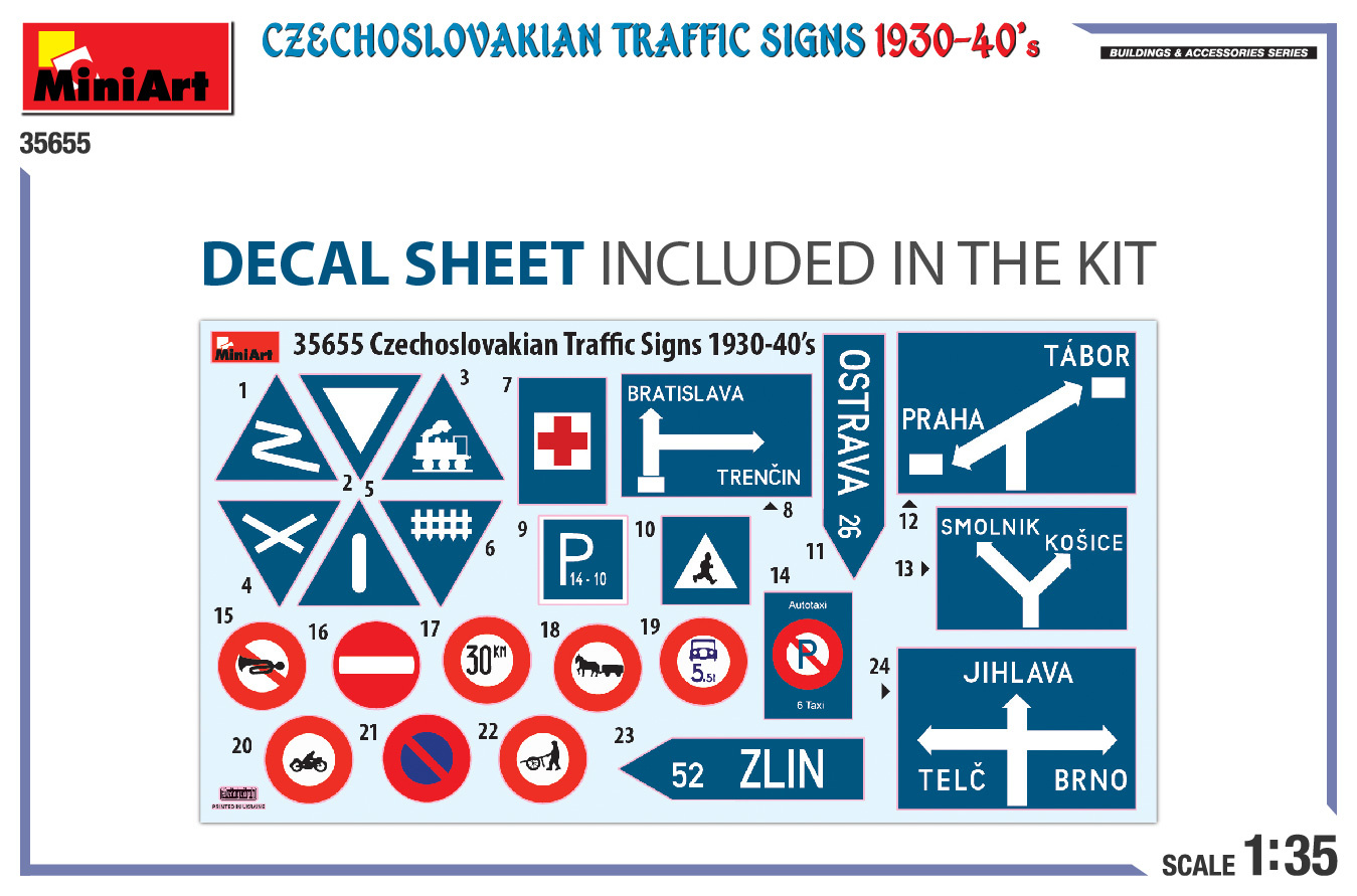 MiniArt - Czechoslovakian Traffic Signs 1930-40's - 1:35 - Traudls Modellbau