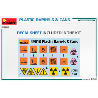 MiniArt Plastic Barrels and Cans - 1:48