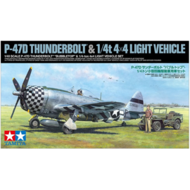 TAMIYA Tamiya - Republic P-47D Thunderbolt & light vehicle - 1:48