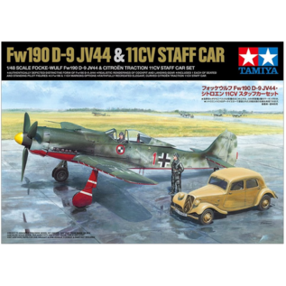 TAMIYA Focke-Wulf Fw190 D-9 JV44 & Citroen 11CV Staff Car Set - 1:48