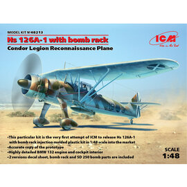 ICM ICM - Henschel Hs 126A-1 with bomb rack - Condor Legion Reconnaissance Plane - 1:48