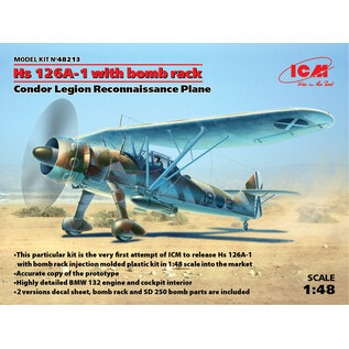 ICM Henschel Hs 126A-1 with bomb rack - Condor Legion Reconnaissance Plane - 1:48