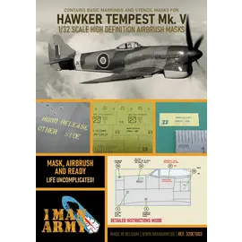 1ManArmy 1ManArmy - Hawker Tempest Mk.V - Airbrush Paint Masks - 1:32