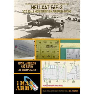 1ManArmy Grumman F6F-3 Hellcat (early) - Airbrush Paint Masks - 1:32