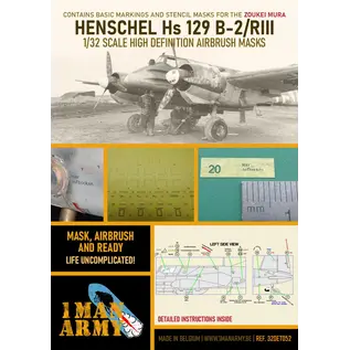 1ManArmy Henschel Hs 129 B2/RIII - Airbrush Paint Masks - 1:32
