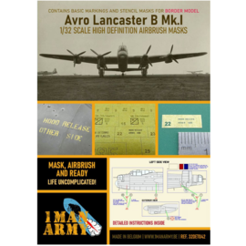 1ManArmy 1ManArmy - Avro Lancaster B Mk.I - Airbrush Paint Masks (Border-Kit) - 1:32
