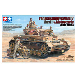 TAMIYA Tamiya - PzKpfw. IV Ausf.F & Motorcycle Set "North Africa" - 1:35