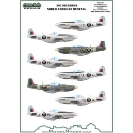 Modelmaker Decals ModelMaker - No. 303 Squadron North American Mustangs mask + decal - 1:32