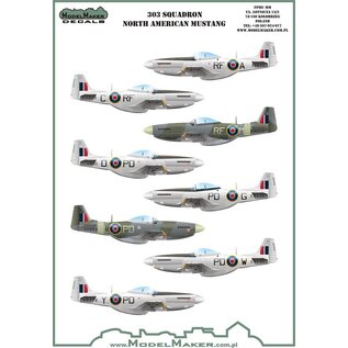 Modelmaker Decals No. 303 Squadron North American Mustangs mask + decal - 1:32