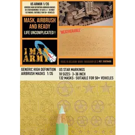1ManArmy 1ManArmy - US Armour - Star Markings - Airbrush Paint Masks - 1:35