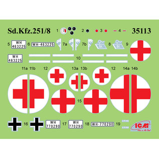 ICM Krankenpanzerwagen Sd.Kfz.251/8 Ausf.A WWII German Ambulance - 1:35