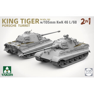 TAKOM Sd.Kfz.182 King Tiger Porsche turret w/105m KwK 46 L/68 2in1 - 1:35