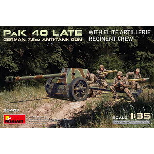 MiniArt German 7,5cm Anti-Tank Gun Pak 40, Late with elite artillerie regiment crew - 1:35